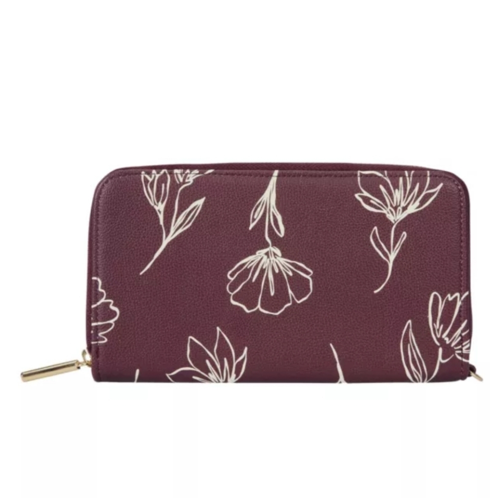 All About the Benjamins Wallet (Sketched Floral Smooth Pebble)